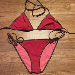 Tooshie Hampton Bikini- Reversible- Coral/burnt orange